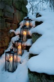 Wintergrillen bei Schnee und Kerzenschein